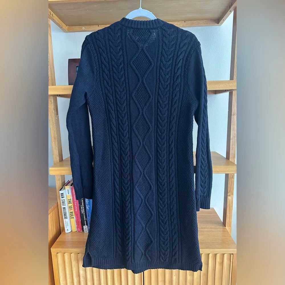Polo Ralph Lauren Navy Cable Knit Sweater Dress - 100% Merino Wool - size L - Picture 3 of 7